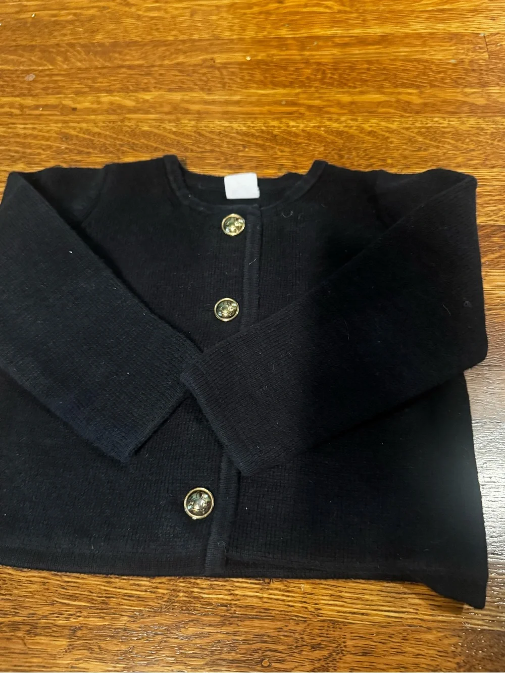 GAP Black Knit Cardigan with Gold Buttons